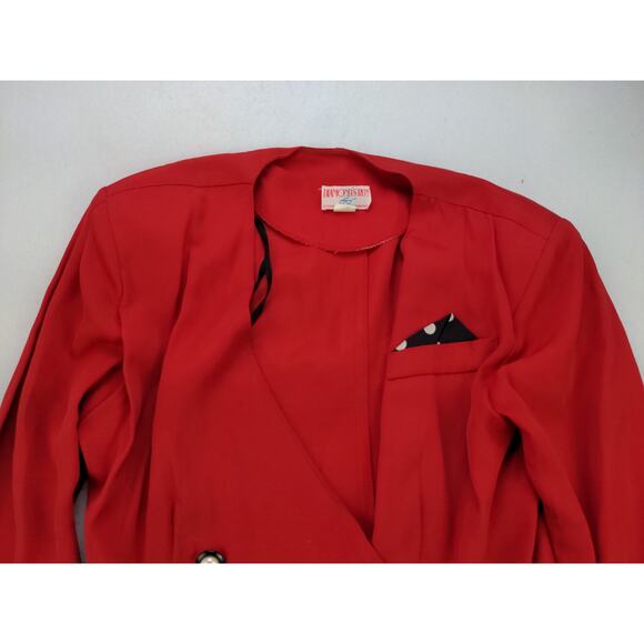 Vintage Womens Diamond's Run by Wayne Diamond 6 Button Dress Jacket Size 7-8 Red - Picture 3 of 11